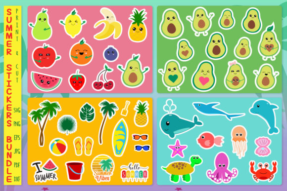 Download Sticker Bundle, Summer Stickers Svg - Stickers svg Collection