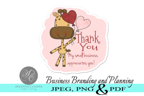 Download Giraffe Thank You Print and Cut Sticker - Premium Bundle