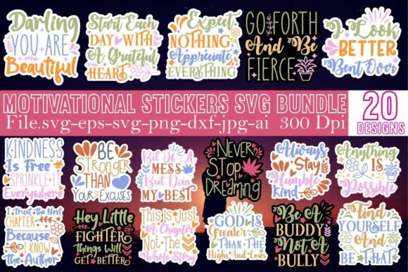Download Motivational Stickers SVG Bundle - Stickers svg Collection