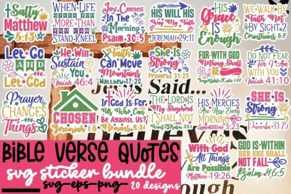Download Bible Verse Stickers SVG Bundle - Stickers svg Collection