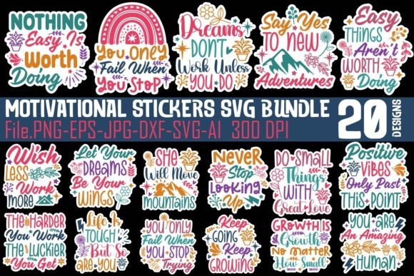 Download Motivational Stickers SVG Bundle - Stickers svg Collection