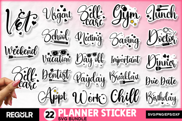 Download Planner Stickers SVG Bundle - Stickers svg Collection